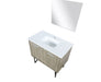 Lexora Lancy 36" Rustic Acacia Bathroom Vanity, White Quartz Top, White Square Sink, and 28" Frameless Mirror - Lexora - Ambient Home