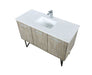 Lexora Lancy 48" Rustic Acacia Bathroom Vanity, White Quartz Top, White Square Sink, and Monte Chrome Faucet Set - Lexora - Ambient Home