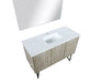 Lexora Lancy 48" Rustic Acacia Bathroom Vanity, White Quartz Top, White Square Sink, and 43" Frameless Mirror - Lexora - Ambient Home