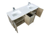 Lexora Lancy 60" Rustic Acacia Double Bathroom Vanity, White Quartz Top, White Square Sinks, and Monte Chrome Faucet Set - Lexora - Ambient Home