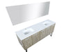 Lexora Lancy 72" Rustic Acacia Double Bathroom Vanity, White Quartz Top, White Square Sinks, and 70" Frameless Mirror - Lexora - Ambient Home