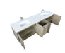 Lexora Lancy 80" Rustic Acacia Double Bathroom Vanity, White Quartz Top, White Square Sinks, and Monte Chrome Faucet Set - Lexora - Ambient Home