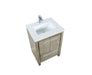 Lexora Lafarre 24" Rustic Acacia Bathroom Vanity, White Quartz Top, White Square Sink, and Labaro Brushed Nickel Faucet Set - Lexora - Ambient Home