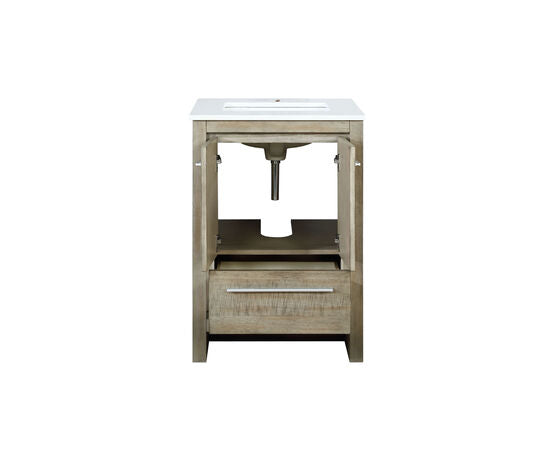 Lexora Lafarre 24" Rustic Acacia Bathroom Vanity, White Quartz Top, and White Square Sink - Lexora - Ambient Home