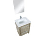 Lexora Lafarre 24" Rustic Acacia Bathroom Vanity, White Quartz Top, White Square Sink, Monte Chrome Faucet Set, and 18" Frameless Mirror - Lexora - Ambient Home