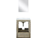 Lexora Lafarre 24" Rustic Acacia Bathroom Vanity, White Quartz Top, White Square Sink, and 18" Frameless Mirror - Lexora - Ambient Home