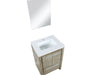 Lexora Lafarre 24" Rustic Acacia Bathroom Vanity, White Quartz Top, White Square Sink, and 18" Frameless Mirror - Lexora - Ambient Home