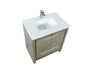 Lexora Lafarre 30" Rustic Acacia Bathroom Vanity, White Quartz Top, White Square Sink, and Labaro Brushed Nickel Faucet Set - Lexora - Ambient Home