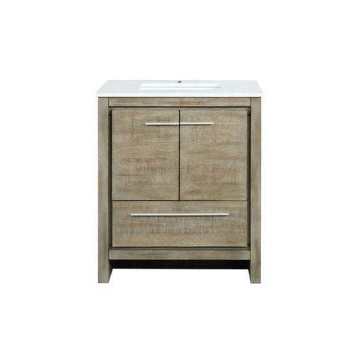 Lexora Lafarre 30" Rustic Acacia Bathroom Vanity, White Quartz Top, and White Square Sink - Lexora - Ambient Home