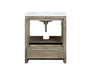 Lexora Lafarre 30" Rustic Acacia Bathroom Vanity, White Quartz Top, and White Square Sink - Lexora - Ambient Home