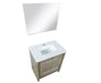 Lexora Lafarre 30" Rustic Acacia Bathroom Vanity, White Quartz Top, White Square Sink, and 28" Frameless Mirror - Lexora - Ambient Home