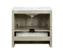Lexora Lafarre 36" Rustic Acacia Bathroom Vanity, White Quartz Top, and White Square Sink - Lexora - Ambient Home
