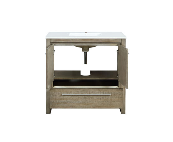 Lexora Lafarre 36" Rustic Acacia Bathroom Vanity, White Quartz Top, and White Square Sink - Lexora - Ambient Home