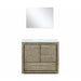 Lexora Lafarre 36" Rustic Acacia Bathroom Vanity, White Quartz Top, White Square Sink, and 28" Frameless Mirror - Lexora - Ambient Home