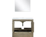 Lexora Lafarre 36" Rustic Acacia Bathroom Vanity, White Quartz Top, White Square Sink, and 28" Frameless Mirror - Lexora - Ambient Home