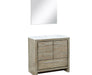 Lexora Lafarre 36" Rustic Acacia Bathroom Vanity, White Quartz Top, White Square Sink, and 28" Frameless Mirror - Lexora - Ambient Home