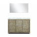 Lexora Lafarre 48" Rustic Acacia Double Bathroom Vanity, White Quartz Top, White Square Sink, and 43" Frameless Mirror - Lexora - Ambient Home