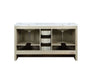 Lexora Lafarre 60" Rustic Acacia Double Bathroom Vanity, White Quartz Top, and White Square Sinks - Lexora - Ambient Home