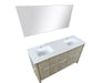 Lexora Lafarre 60" Rustic Acacia Double Bathroom Vanity, White Quartz Top, White Square Sinks, and 55" Frameless Mirror - Lexora - Ambient Home