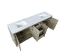 Lexora Lafarre 80" Rustic Acacia Double Bathroom Vanity, White Quartz Top, and White Square Sinks - Lexora - Ambient Home