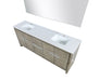 Lexora Lafarre 80" Rustic Acacia Double Bathroom Vanity, White Quartz Top, White Square Sinks, and 70" Frameless Mirror - Lexora - Ambient Home