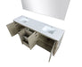 Lexora Lafarre 80" Rustic Acacia Double Bathroom Vanity, White Quartz Top, White Square Sinks, and 70" Frameless Mirror - Lexora - Ambient Home