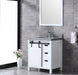 Lexora Marsyas 30" - White Single Bathroom Vanity (Options: Grey Quartz Top, White Square Sink and 28" Mirror w/ Faucet) - Lexora - Ambient Home