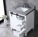 Lexora Marsyas 30" - White Single Bathroom Vanity (Options: Grey Quartz Top, White Square Sink and 28" Mirror w/ Faucet) - Lexora - Ambient Home
