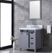 Lexora Marsyas 30" - Dark Grey Single Bathroom Vanity (Options: White Carrara Marble Top, White Square Sink and 28" Mirror w/ Faucet) - Lexora - Ambient Home