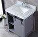 Lexora Marsyas 30" - Dark Grey Single Bathroom Vanity (Options: White Carrara Marble Top, White Square Sink and 28" Mirror w/ Faucet) - Lexora - Ambient Home