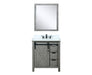 Lexora Marsyas 30" - Ash Grey Single Bathroom Vanity (Options: White Quartz Top, White Square Sink and 28" Mirror w/ Faucet) - Lexora - Ambient Home