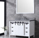 Lexora Marsyas 48" - White Single Bathroom Vanity (Options: Grey Quartz Top, White Square Sink and 44" Mirror w/ Faucet) - Lexora - Ambient Home