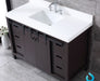 Lexora Marsyas 48" - Brown Single Bathroom Vanity (Options: White Quartz Top, White Square Sink and 44" Mirror w/ Faucet) - Lexora - Ambient Home