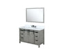 Lexora Marsyas 48" - Ash Grey Single Bathroom Vanity (Options: White Quartz Top, White Square Sink and 44" Mirror w/ Faucet) - Lexora - Ambient Home