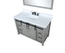 Lexora Marsyas 48" - Ash Grey Single Bathroom Vanity (Options: White Quartz Top, White Square Sink and 44" Mirror w/ Faucet) - Lexora - Ambient Home