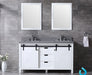 Lexora Marsyas 60" - White Double Bathroom Vanity (Options: Grey Quartz Top, White Square Sinks and 24" Mirrors w/ Faucets) - Lexora - Ambient Home