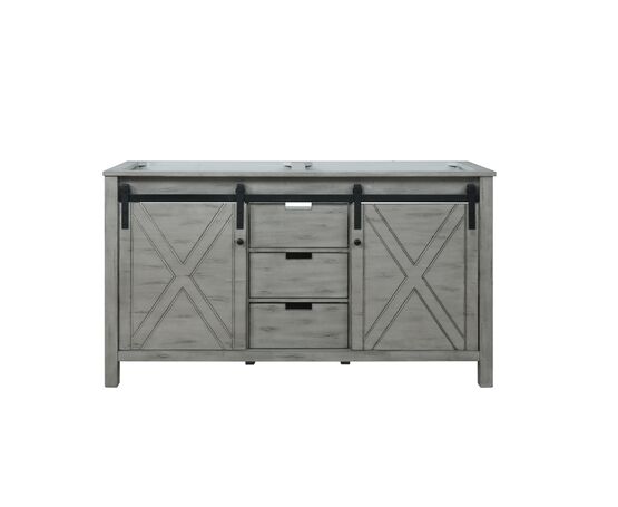 Lexora Marsyas 60" - Ash Grey Double Bathroom Vanity (Options: White Quartz Top, White Square Sinks and 24" Mirrors w/ Faucets) - Lexora - Ambient Home