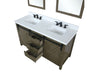 Lexora Marsyas 60" - Rustic Brown Double Bathroom Vanity (Options: White Quartz Top, White Square Sinks and 24" Mirrors w/ Faucets) - Lexora - Ambient Home