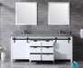 Lexora Marsyas 80" - Double Bathroom Vanity (Options: Grey Quartz Top, White Square Sinks and 30" Mirrors w/ Faucets) - Lexora - Ambient Home