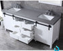 Lexora Marsyas 80" - Double Bathroom Vanity (Options: Grey Quartz Top, White Square Sinks and 30" Mirrors w/ Faucets) - Lexora - Ambient Home