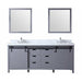 Lexora Marsyas 80" - Dark Grey Double Bathroom Vanity (Options: White Carrara Marble Top, White Square Sinks and 30" Mirrors w/ Faucets) - Lexora - Ambient Home