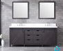 Lexora Marsyas 80" - Brown Double Bathroom Vanity (Options: White Quartz Top, White Square Sinks and 30" Mirrors w/ Faucets) - Lexora - Ambient Home