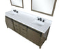 Lexora Marsyas 80" - Rustic Brown Double Bathroom Vanity (Options: White Quartz Top, White Square Sinks and 30" Mirrors w/ Faucets) - Lexora - Ambient Home