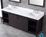 Lexora Marsyas 80" - Brown Double Bathroom Vanity (Options: White Quartz Top, White Square Sinks and 30" Mirrors w/ Faucets) - Lexora - Ambient Home