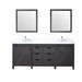 Lexora Marsyas 80" - Brown Double Bathroom Vanity (Options: White Quartz Top, White Square Sinks and 30" Mirrors w/ Faucets) - Lexora - Ambient Home