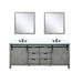 Lexora Marsyas 80" - Ash Grey Double Bathroom Vanity Ash Grey (Options: White Quartz Top, White Square Sinks and 30" Mirrors w/ Faucets) - Lexora - Ambient Home