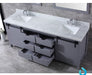 Lexora Marsyas 84" - Dark Grey Double Bathroom Vanity (Options: White Carrara Marble Top, White Square Sinks and 34" Mirrors w/ Faucets) - Lexora - Ambient Home