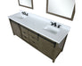 Lexora Marsyas 84" - Rustic Brown Double Bathroom Vanity (Options: White Quartz Top, White Square Sinks and 34" Mirrors w/ Faucets) - Lexora - Ambient Home