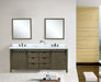 Lexora Marsyas 84" - Rustic Brown Double Bathroom Vanity (Options: White Quartz Top, White Square Sinks and 34" Mirrors w/ Faucets) - Lexora - Ambient Home