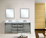 Lexora Marsyas 84" - Ash Grey Double Bathroom Vanity (Options: White Quartz Top, White Square Sinks and 34" Mirrors w/ Faucets) - Lexora - Ambient Home